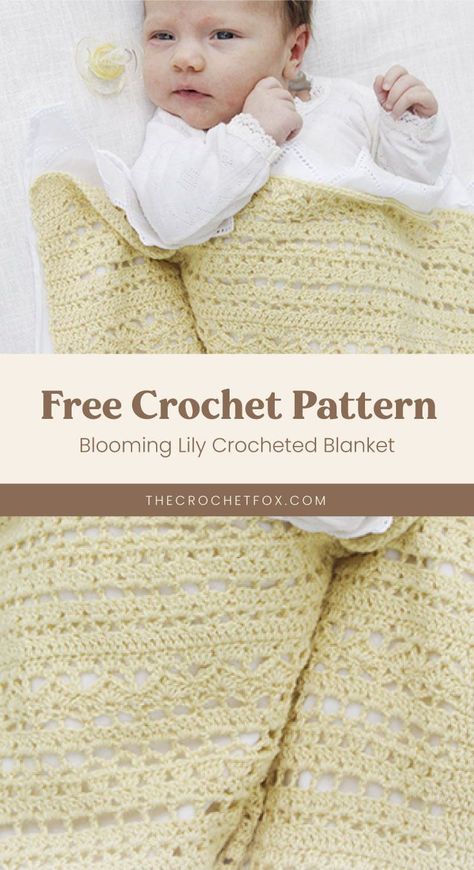 Craft this heartfelt lace crochet baby blanket for a DIY baby shower gift with an heirloom potential. This easy crochet pattern makes for a great crochet project for your baby's nursery. | More free crochet patterns at thecrochetfox.com Irish Crochet Blanket Patterns Free, Crochet Lace Baby Blanket, Crochet Heirloom Blanket, Lace Baby Blanket Crochet Free Pattern, Heirloom Crochet Blanket, Crochet Lace Blanket, Free Lace Crochet Patterns, Crochet Blanket Lace, Diy Baby Shower Gift