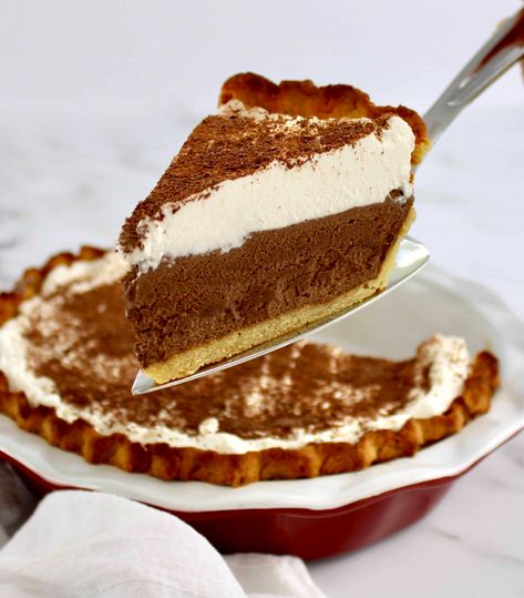 Keto Chocolate Cream Pie (French Silk) - Keto Cooking Christian Keto Chocolate Cream Pie, Chocolate Silk Pie Recipe, Sugar Free Pie, Chocolate Silk Pie, Keto Whipped Cream, French Silk Pie, Apple Pie Recipe Easy, Silk Pie, Low Glycemic Foods