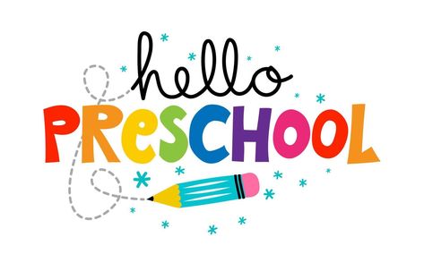 Hello Preschool with childish colorful pencil - typography design. Good for clothes, gift sets, photos or motivation posters. Welcome back to school sign. 1st Day Of Pre K, Welcome Back To School Sign, Welcome To Preschool, Classroom Door Displays, Motivation Posters, Teacher Wallpaper, Back To School Sign, Welcome To School, Door Displays