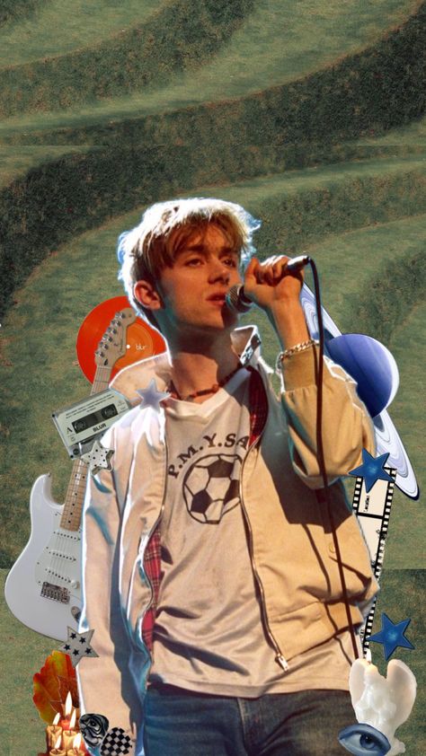 #damonalbarn #blur Blur Wallpers Iphone, Simple Music Wallpaper, Blur Band Wallpaper, Damon Albarn Wallpaper, Oasis Aesthetic, Blur Band, Alex Pics, Vinyl Aesthetic, Damon Albarn