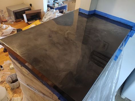 Black Epoxy Countertops, Black Epoxy Countertop, Painted Countertops Diy, Stone Coat Countertop, Concrete Epoxy, Diy Kitchen Countertops, Diy Concrete Countertops, Painting Countertops, Epoxy Countertop