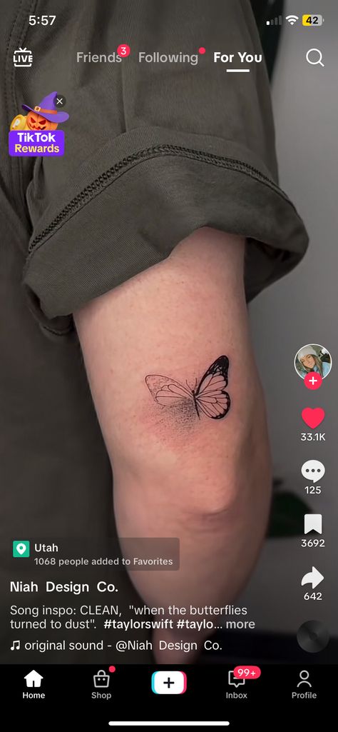 Taylor Swift Tattoo Ideas Clean, Butterfly Turned To Dust Tattoo, Butterfly Turning To Dust Tattoo, Butterflies Turned To Dust Tattoo, Taylor Swift Butterfly Tattoo, Taylor Swift Clean Tattoo, Clean Taylor Swift Tattoo, Dust Tattoo, Taylor Swift Clean