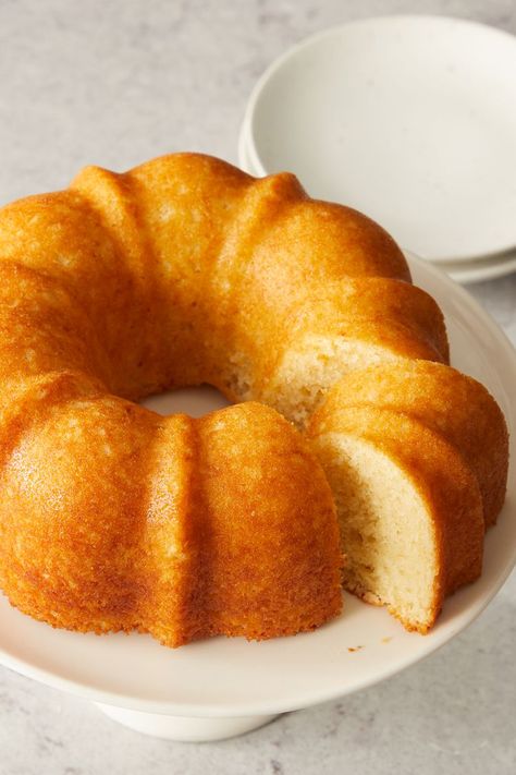 Rum Cake Recipe From Scratch, Rich Butter Cake Recipe, Cake Recipe From Scratch, Yellow Butter Cake, Butter Pound Cake, Rum Cake Recipe, Bundt Pans, Orange Cake Recipe, White Cake Recipe