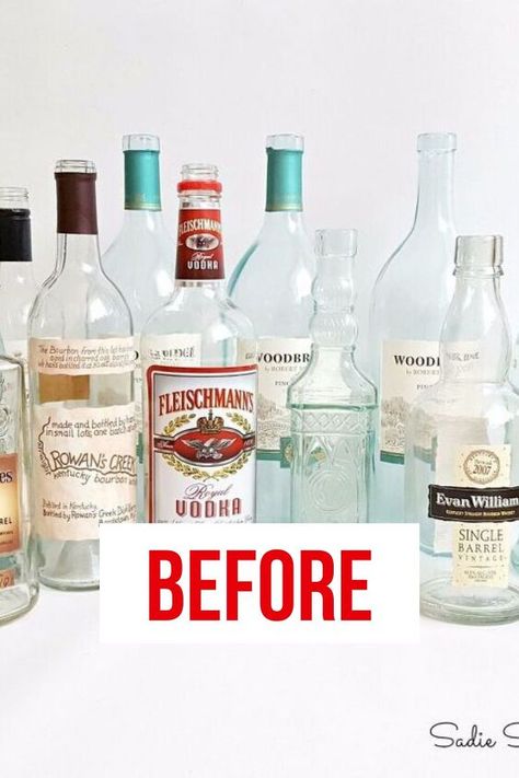 Decorating Glass Bottles, Wine Bottle Upcycle, Bottle Upcycle, Small Space Inspiration, Vintage Milk Bottles, Farmhouse Style Living Room, Upcycled Furniture Diy, Budget Home Decorating, Milk Bottles