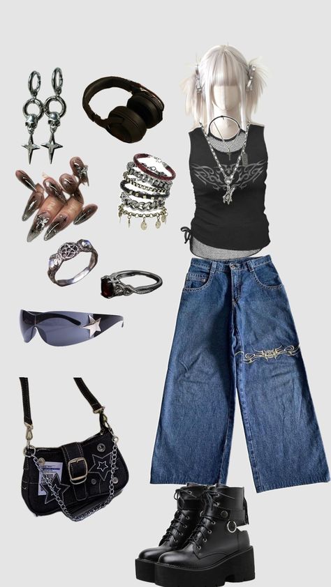 #grunge #outfit #acubi #:P Grunge Dance Outfit, Grunge Outfits Dress To Impress, Grunge Outfits Dresses, Grunge Punk Outfits, Summer Outfits Edgy, Acubi Outfits, Acubi Outfit, Alt Summer Outfits, Y2k Grunge Outfits