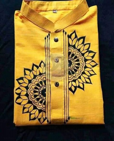 Panjabi Art Design For Men, Panjabi Painting Design For Men, Hand Painted Panjabi Design For Men, Hand Painted Punjabi For Men, Panjabi Fabric Painting, Fabric Painting On Clothes Ideas, Punjabi Design, Tassels Fashion Clothing, Fabric Colour Painting