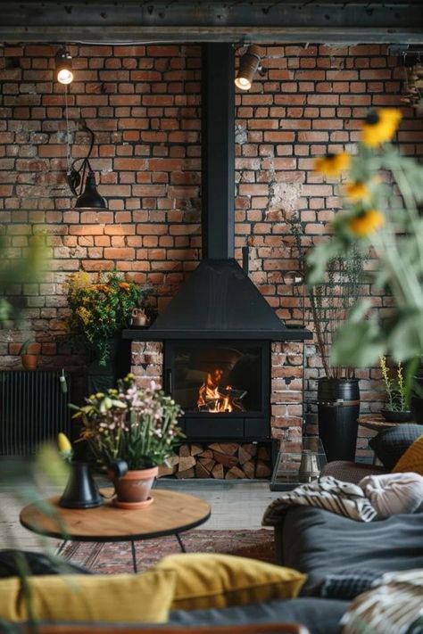 Creating Charm with Off Center Fireplace Ideas Tiny Home Fireplace Ideas, Fireplace Conversation Area, Fireplace In Center Of Room, Asymmetrical Built Ins Around Fireplace, Off Center Fireplace Ideas, Fireplace Styling Ideas, Awkward Fireplace, Fireplace And Stairs, Fireplace Plants