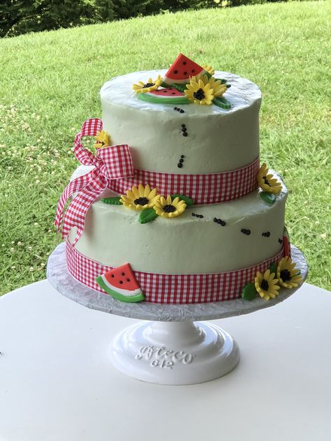 Picnic Cake Picnic Theme Cake, Picnic Cakes, Picnic Cake Ideas, Cake Picnic, Bolo Picnic, Summer Picnic Party, Bbq Cake, Bbq Theme, Picnic Cake