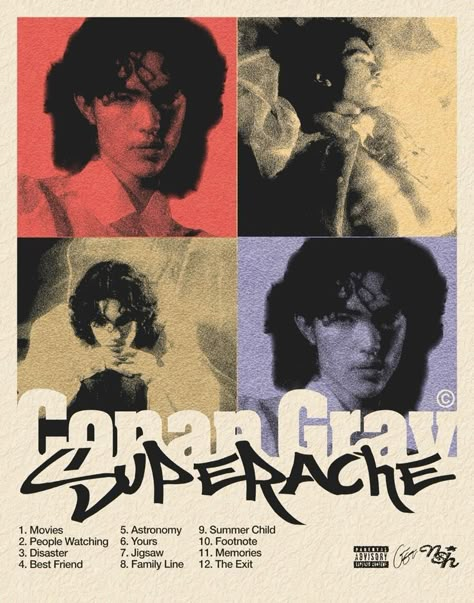 Conan Gray Retro Poster, Vintage Music Posters Conan Gray, Conan Gray Posters Vintage, Conan Gray Magazine, Vintage Conan Gray Poster, Conan Gray New Album 2024, Conan Gray Design, Conan Gray Album Poster, Conan Gray Found Heaven Poster