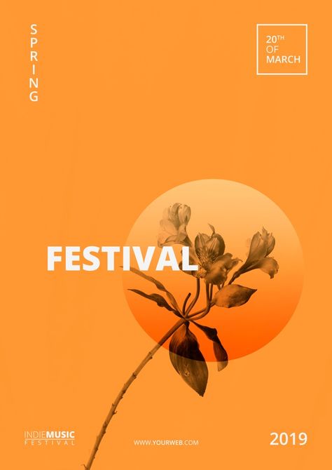 Peaceful Graphic Design, Poster Design Flower, Spring Design Graphic, Spring Design Ideas, Spring Poster Design, Flower Poster Design, Spring Graphic Design, Design Poster Inspiration, Festival Graphic Design