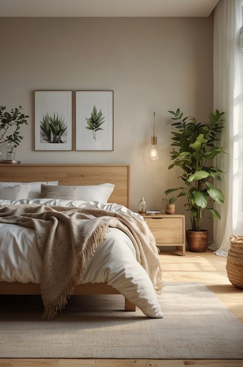 Bedroom Modern Natural, Light Wood White Bedroom, Couple Bedroom Ideas Minimalist, Scandinavian Apartment Bedroom, Wooden Floor Bedroom Design, Organic Modern Scandinavian, Minimalist Bedroom Furniture Ideas, Neutral Wooden Bedroom, Nordic Master Bedrooms Decor