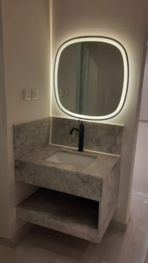 Granite Wash Basin Ideas, Bedroom Wash Basin, Washbasin Mirror Design, Mirror For Wash Basin, Wash Basin With Mirror, Wash Basin Mirror Design, Washbasin Counter, Wash Basin Ideas, House Hall Design