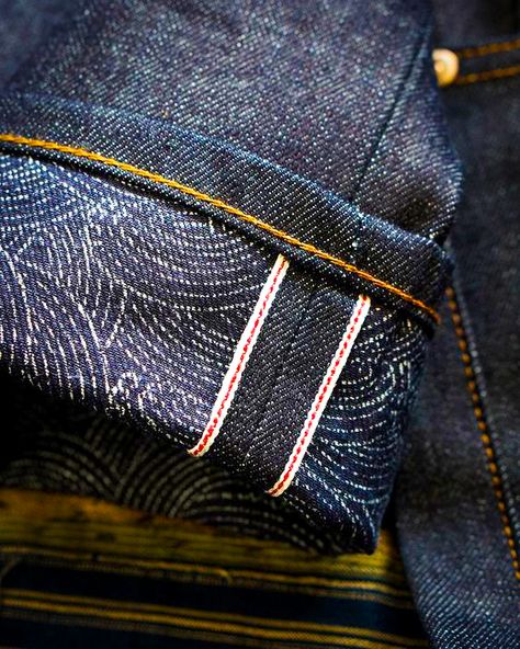 Selvage Denim Jeans, Kimono Print, Denim Washes, Denim Outfit Men, Men's Denim Style, Raw Denim Jeans, Selvage Denim, Traditional Japanese Kimono, Japanese Selvedge Denim