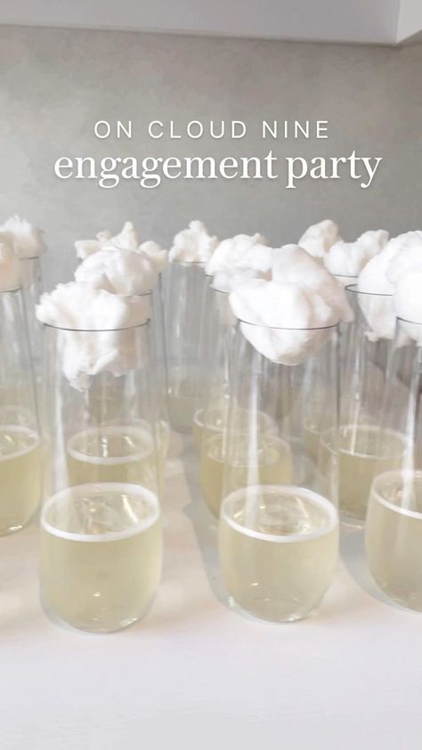 Cloud Nine Engagement Party, Cloud 9 Engagement, On Cloud 9 Bachelorette, On Cloud 9 Bridal Shower, Engagement Party Diy, Engagement Party Themes, Engagement Party Planning, Engagement Dinner, Bridal Shower Inspo