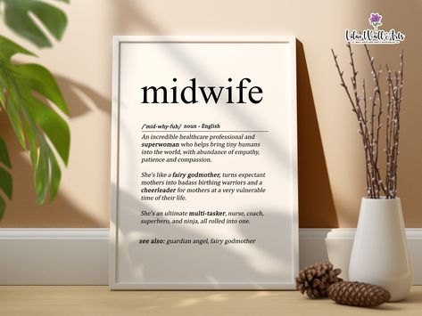 Midwife definition, Midwife Print, Student Midwife Gift, Funny Midwife Gift for Midwives, OBGYN Office Décor, Midwife Art, midwife poster Midwife Definition, Obgyn Office, Midwife Art, Midwifery Quotes, Midwife Humor, Teen Posters, Doctor Appreciation Gifts, Clinic Art, Lilac Wall