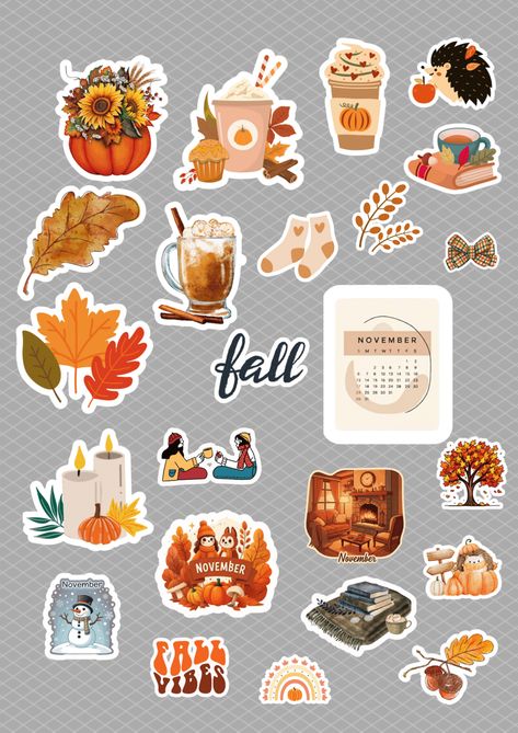 #stickes, aesthetic journal journal stickers daily planner Thanksgiving Stickers Aesthetic, Fall Stickers Free Printable, Printable Stickers For Journal, November Stickers, November Printable, Stickers For Journal, Sticker Aesthetic, Aesthetic Journal, For Journal