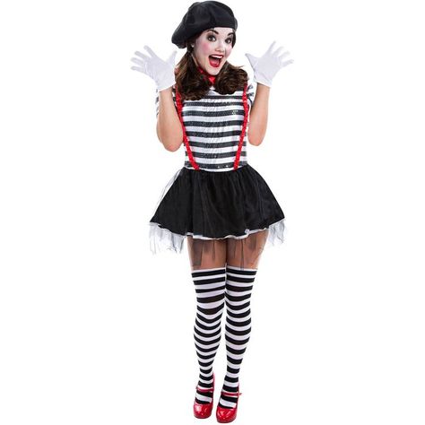 Mime Halloween Costume, Halloween Outfits Adults, Clown Costume Women, Punny Halloween Costumes, Fairy Halloween, Costumes College, Halloween Costumes For Teens Girls, Fairy Halloween Costumes, Role Play Costume