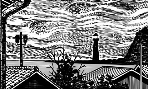 Junji Ito Landscape, Junji Ito Laptop Wallpaper, Junji Ito Wallpaper Desktop, Uzumaki Manga, Horror Manga, Dark Wizard, Japanese Poster Design, Book Wallpaper, Junji Ito