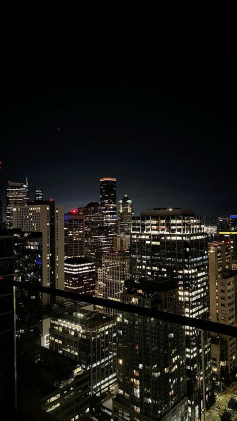 Rooftop City, City Life Aesthetic, Seattle Space Needle, City View Night, City View Apartment, City Lights At Night, Downtown Aesthetic, Seattle City, Apartment View