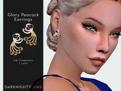 Ts4cc Jewelry, Sims 4 Accessories Cc, Cc Shoes, Sims 4 Cc Shoes, Peacock Earrings, Pattern Romper, Sims 4 Downloads, Sims Community, Sims 4 Game