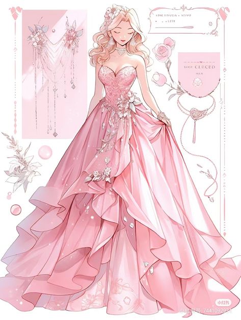 Dress Drawing Sketches, Princess Dress Drawing, Ball Gowns Fantasy, Party Dress Inspiration, Dreamy Gowns, Dress Design Drawing, Fantasy Dresses, Fashion Drawing Dresses, Dress Design Sketches