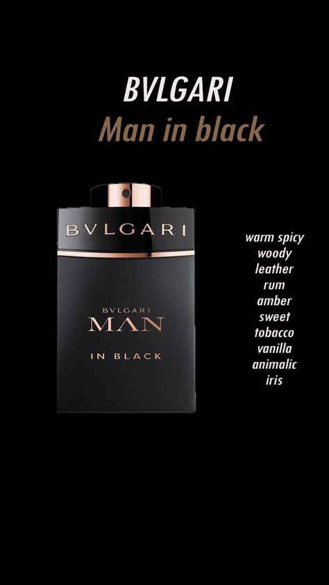 Bvlgari Man In Black, Bvlgari Man, Cologne Collection, Man In Black, Man Black, Perfume Scents, Mens Fragrance, Black Men, Rum