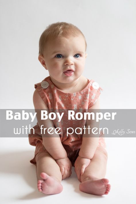 Baby boy romper pattern - FREE - with a VIDEO tutorial as well as pictures - Melly Sews Boys Romper Pattern, Romper Tutorial, Boys Sewing Patterns, Couture Bb, Melly Sews, Baby Romper Pattern, Boy Sewing, Free Pdf Sewing Patterns, Romper Pattern