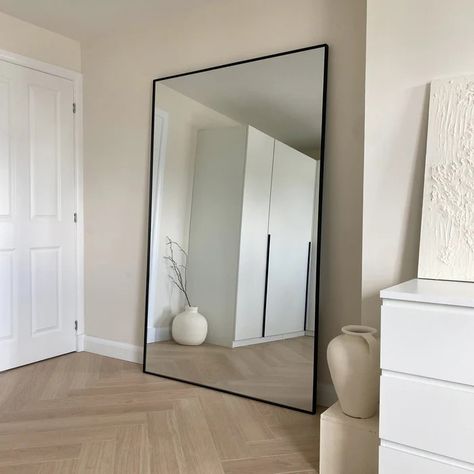 Large Black Mirror, Home Finishes, Entrance Mirror, Extra Large Mirrors, Large Floor Mirror, Mirrors Uk, Huge Mirror, Large Hallway, Industrial Contemporary