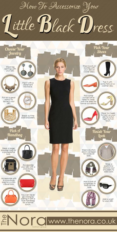 From Visually. Here are some great ideas for accessorizing your Little Black Dress. Black Dress Outfit With Heels, Black Dress Styling Ideas Classy, How To Style Black Dress Classy, Long Black Dress Accessories, Jewelry To Wear With Black Dress, How To Wear A Black Dress, Heels To Wear With Black Dress, Black Dress With Colored Heels, Black Formal Dress Outfit