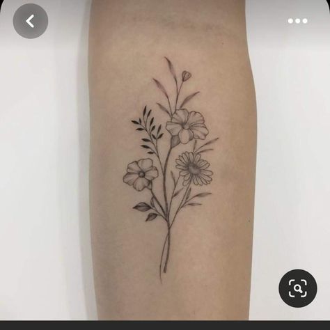 2 Birth Flowers Tattoo, Mom Daughter Flower Tattoos, Dahlia Fine Line Tattoo, Realism Flash, Gratitude Tattoo, Dainty Flower Tattoos, Bloom Tattoo, Underarm Tattoo, Cool Wrist Tattoos