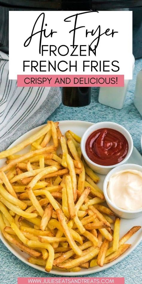 Air Fryer Frozen French Fries are perfectly seasoned with salt, crispy on the outside and soft on the inside. They are so delicious. Skip the take out and make this quick and easy side dish in your air fryer tonight! Air Fryer Frozen French Fries, Air Fryer Fries, French Fries At Home, Fresh Cut Fries, Burger Side Dishes, Air Fryer French Fries, The Best Air Fryer, Making French Fries, French Fries Recipe