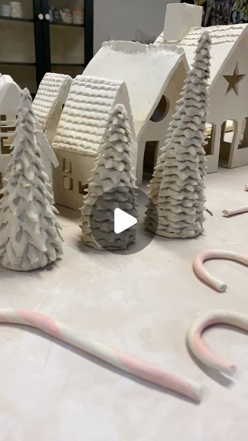 Ela Roman ✨ on Instagram: "How to make a Christmas tree 🎄 #howitsmade #christmastree #handmadechristmas #handmadechristmastree #christmasdecor #porcelain #christmascrafts #gettingreadyforchristmas #claystagram #ceramics #potteryvideos #howto #jingle #christmaswish #christmasmagic #christmasinspo #inspireme #feelingfestive #candycanelane #handmadeisbetter #handmadeisluxury #handmadeislove #ceramicchristmastree #ceramicdecor #designisinthedetails #christmasmood #ceramiclife #studiotim" Diy Clay Christmas Tree, Ceramic Christmas Decorations, Pottery Videos, Handmade Christmas Tree, Ceramic Christmas Trees, Surface Decoration, Christmas Inspo, Diy Pottery, Christmas Mood