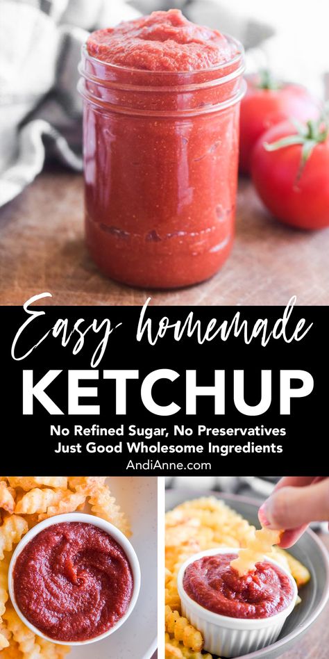 Tomato Ketchup Recipe, Homemade Ketchup Recipes, Sugar Free Ketchup, Ketchup Recipe, Homemade Ketchup, Motherhood Tips, Homemade Condiments, Condiment Recipes, Homemade Spices