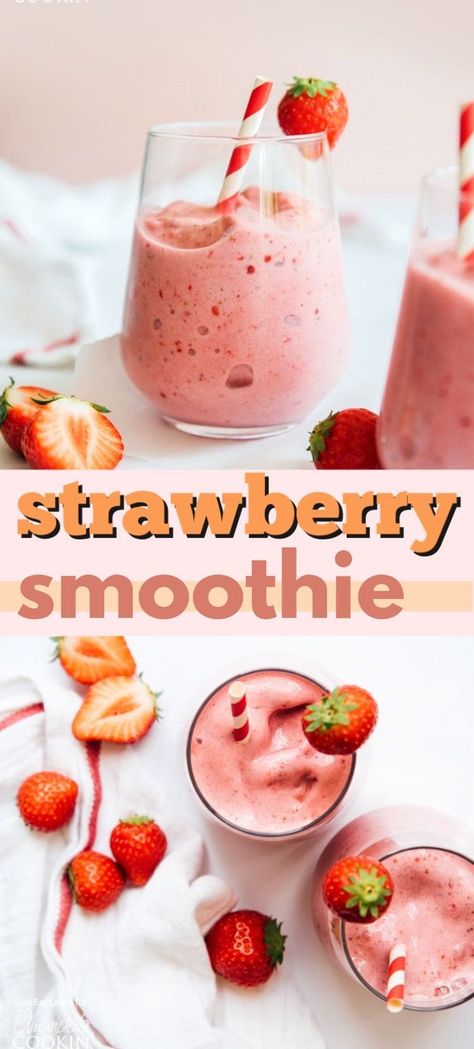 Simple Strawberry Smoothie, Nutella Smoothie, Smoothie Recipes Strawberry, Healthy Strawberry, Strawberry Banana Smoothie, Breakfast Healthy, Strawberry Smoothie, Easy Smoothies, Staying Healthy