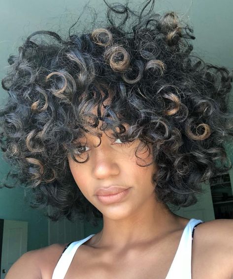 Curly Short Hairstyles, Curly Highlights, Long Natural Curly Hair, Short Textured Hair, Curly Hair Trends, Highlights Curly Hair, Curly Short, Dark Hair With Highlights, Colored Curly Hair