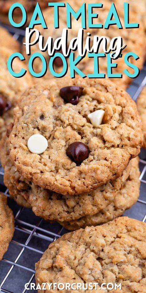 Vanilla Pudding Cookies, Oatmeal Pudding, Chewy Oatmeal Cookies Recipe, Chocolate Pudding Cookies, Peanut Butter Oatmeal Chocolate Chip, Peanut Butter Oatmeal Chocolate Chip Cookies, Recipe Menu, Oatmeal Chocolate Chip Cookie, Oatmeal Chocolate Chip Cookie Recipe