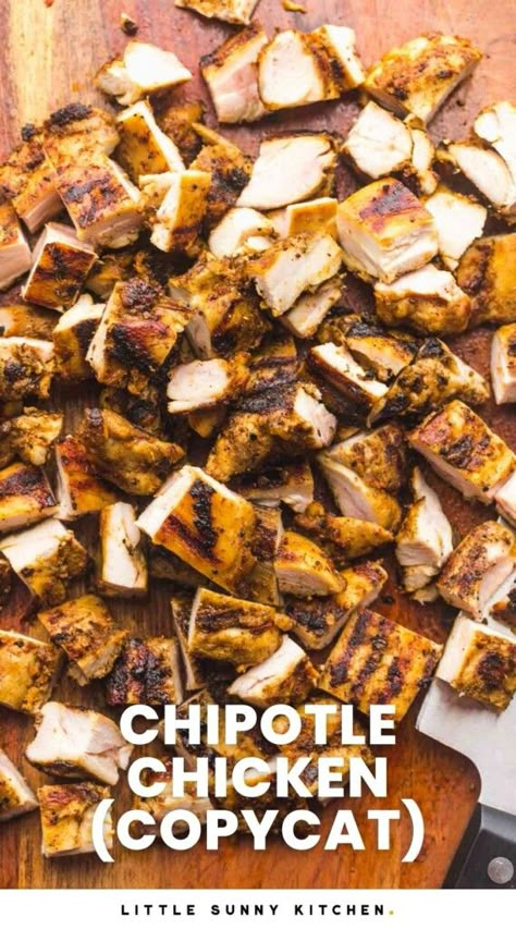 Bbq Chipotle Chicken, Easy Chipotle Chicken Copycat, Chipotle Copycat Recipes Bowls Chicken, Chicken From Chipotle Recipe, Copycat Chicken From Chipotle, Copycat Burrito Bowl Chipotle Recipes, Adobo Chicken Chipotle, Chipotle Seasoned Chicken, Healthy Chicken Chipotle Bowl