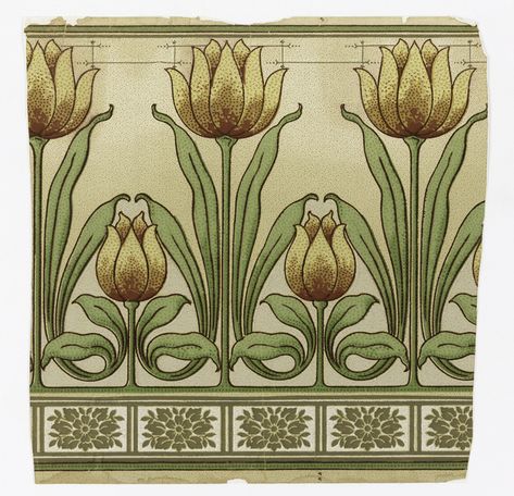 Art Nouveau Pansy, Art Nouveau Strawberries, Art Nouveau Tulip, Olive Flower, Art Nouveau Floral Border, Art Nouveau Foxglove, Tall And Short, Flower And Leaves, Tulip Festival