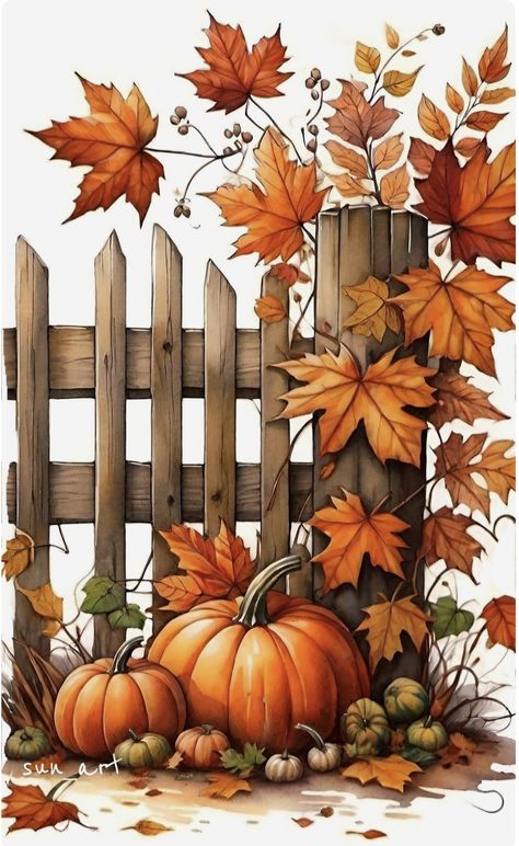 Jesen Crteži, Welcome Fall Images, Autumn Watercolor Art, Fall Drawings Autumn, Fall Scenery Autumn Scenes, Cute Pumpkin Drawing, Autumn Illustration Fall, Autumn Leaves Drawing, Autumn Sketches