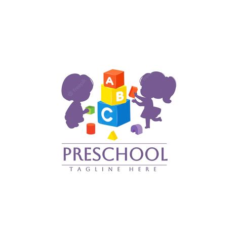 Premium Vector | Kindergarten school or preschool logo day care logo child care logo Daycare Logos Ideas, Daycare Logo Design Childcare, Preschool Logo Design Ideas, Preschool Logo Design, Kids Logo Design Ideas, Kindergarten Logo Design, Logo Kindergarten, Nursery Logo Design, Daycare Logo Design