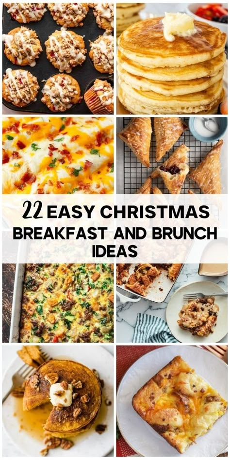 22 Easy Christmas Breakfast and Brunch Ideas Brunch Ideas For Christmas Party, Last Minute Christmas Breakfast, Christmas Fun Breakfast Food, Breakfast Themed Christmas Party, Christmas Food Ideas For Breakfast, Quick Christmas Breakfast, Quick Christmas Morning Breakfast, Breakfast And Brunch Ideas, Christmas Morning Snack Ideas