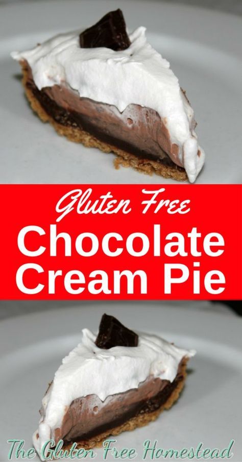 Gluten Free Chocolate Pie, Chocolate Cream Pie Recipe, Gluten Free Chocolate Cookies, Dessert Oreo, Chocolate Cream Pie, Gluten Free Pie, Cream Pie Recipes, Quick Easy Desserts, Desserts Vegan