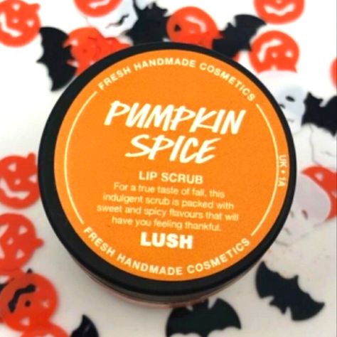 Lush Discontinued 2019 Lip Sugar Scrub Pumpkin Spice. Nwt. Full Sz: 0.8floz/25g Yummy Pumpkin Flavored Scrub! This Is A Rare 2019 Scrub- It Is Past Date ; Lush Items Are Safe Past Date; Ive Asked-Less Potent If Anything. Still Smells Perfect & New To Me. "Stroke Over Lips To Gently Exfoliate W/Castor Sugar, Then Lick Off The Delicious Excess." Bundle Any 3+ Lush Items & Save 10%+ & $1.72 Off Shipping & Get A Free Gift W/Every Order! All Items On This Page Have 10%-20% Discount On Them. Bundle To Lush Halloween, Lip Sugar Scrub, Fall Scrubs, Birthday Haul, Lush Products, Lush Cosmetics, Boo Basket, Vegan Sugar, Sugar Lip Scrub