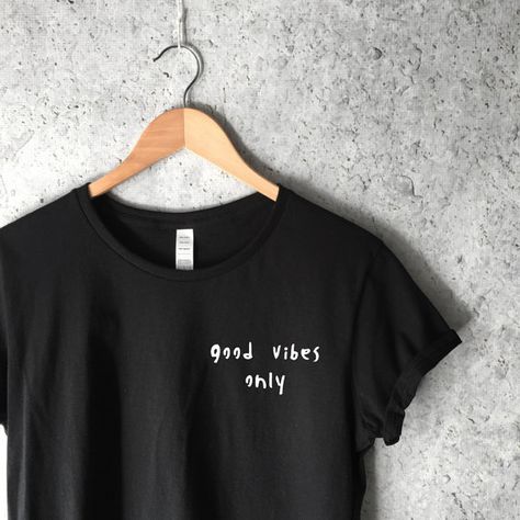 Good Vibes Only T-Shirt in Black for Women  Good Vibes by plumusa Nasa Clothes, Good Vibes Shirt, Nasa Shirt, Shirt Display, Jeans Joggers, Space Shirts, Popular Shirt, Tees For Women, T Shirt Ideas