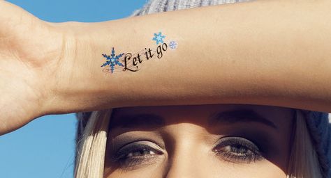 Frozen Tattoo, Let It Go Tattoo, Let It Go Frozen, Snowflake Tattoo, Tattoo 2015, Winter Tattoo, Go Tattoo, Matching Tats, Snow Flake Tattoo