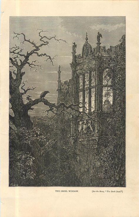 Gothic House Drawing, Hamlet Illustration, Hamlet Art, Gothic History, Gothic Drawings, Book Illustration Layout, Castle Tattoo, Victorian Illustration, Dark Landscape