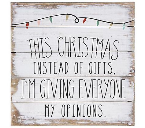 Giving Opinions. Pallet Petite By Sincere Surroundings. - QVC.com Pallet Christmas Signs, Christmas Pallet Signs, Elephant Rings, Christmas Pallet, Cheerful Expression, Wall Sayings, Pallet Christmas, Elephant Ring, Affirmations For Happiness