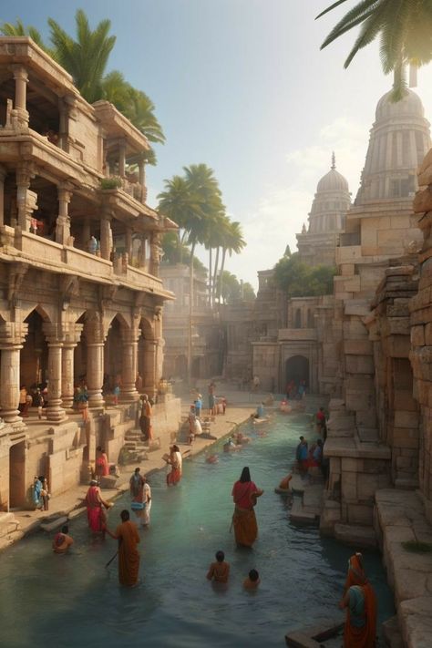 Ancient India Aesthetic Art, Ramayan Characters, Dwarka Gujarat, Hinduism Culture, Krishna Story, Indian Places, Imperial City, Ancient Indian Architecture, Temple Architecture