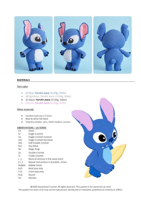 Free Crochet Pattern For Stitch, Crochet Stitch Character Free Pattern, Free Stitch Crochet Pattern, Crochet Stitch Character, Lilo And Stitch Crochet Pattern Free, Crochet Pattern Stitch Disney, Crochet Stitch Amigurumi, Stitch Amigurumi Free Pattern, Crochet Lilo And Stitch