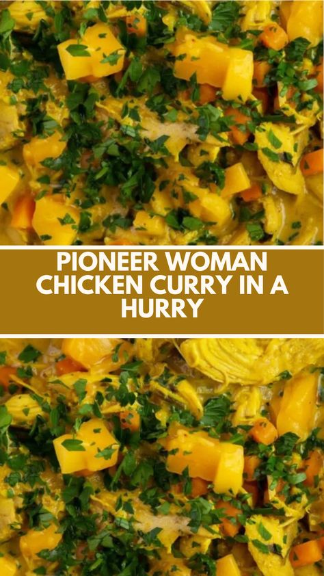 This easy Pioneer Woman Chicken Curry in a Hurry is a creamy and flavorful meal that comes together in just 30 minutes! Packed with nutritious ingredients like sweet potatoes and rotisserie chicken, it’s perfect for busy weeknights. Feel free to swap in your favorite veggies for extra flexibility and flavor! Curry In A Hurry Pioneer Woman, Chicken Curry In A Hurry, Pioneer Kitchen, Pioneer Woman Chicken, Chicken Curry Soup, Curry In A Hurry, Chicken Sweet Potato, Paleo Chicken, Chicken Curry